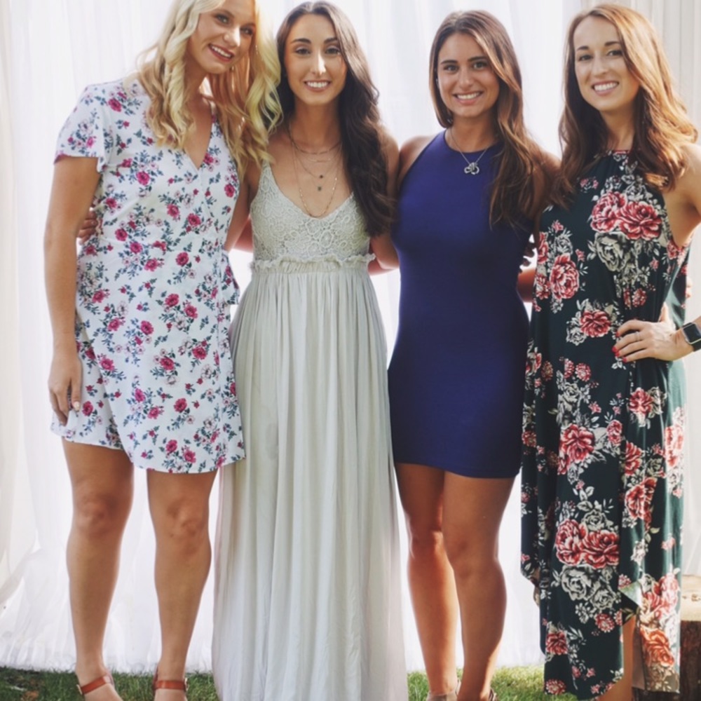 Grey crochet maxi dress